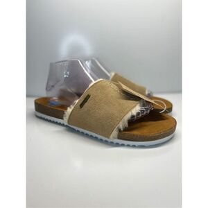 BEAR PAW SAND Suede SHEARLING LINED Band ORTHO Slipper Slide BETTINA Woman 10 C3